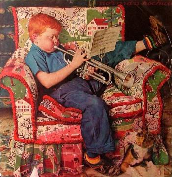 Trumpet Practice Artwork by Norman Rockwell