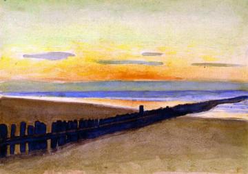 Beach at Sunset Artwork by Theo van Rysselberghe