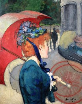 Woman With Umbrella Artwork by Louis Anquetin