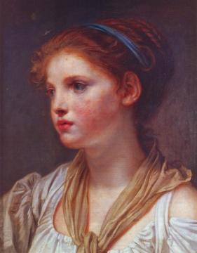 Portrait Of A Young Girl With A Blue Ribbon Artwork by Jean-Baptiste Greuze