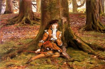Rosalind In The Forest Artwork by Sir John Everett Millais