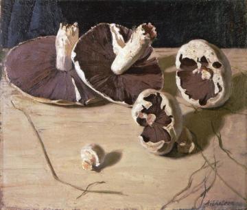 Mushrooms On The Table Artwork by Sir William Nicholson