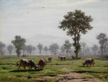 Landscape With Grazing Cows, Near Lucerne Artwork by Robert Zund