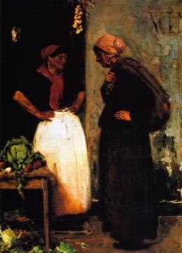 Vegetable Vendor - Market Scene Artwork by Max Liebermann