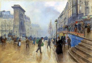 The Boulevard Saint-Denis in Paris Artwork by Jean Georges Beraud