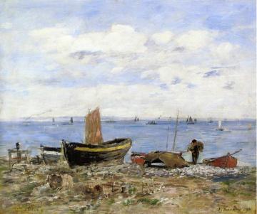 Shore at Sainte-Adresse, Low Tide Artwork by Eugène-Louis Boudin
