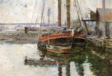 Coal Schooner Unloading Artwork by Theodore Robinson