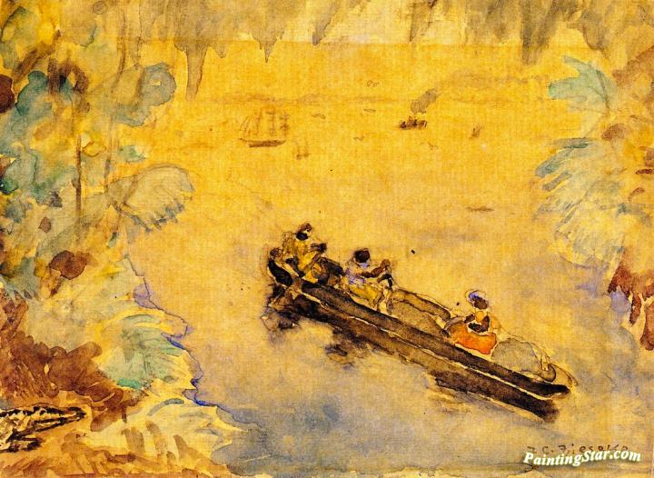 The Pirogue Artwork by Frederick Carl Frieseke