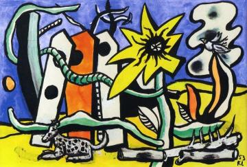 Dog, Flower and Bird Artwork by Fernand Léger