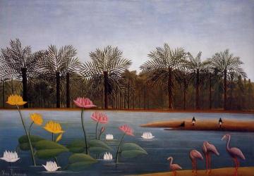 The Flamingos Artwork by Henri Rousseau