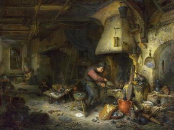 An Alchemist Artwork by Adriaen van Ostade