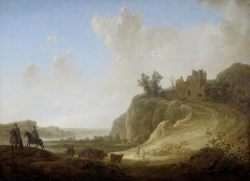 Mountainous Landscape with the Ruins of a Castle Artwork by Aelbert Cuyp
