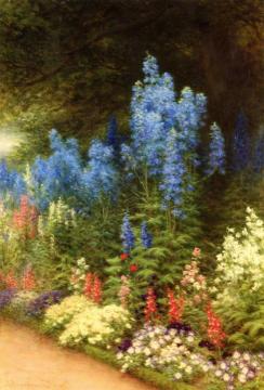 A Corner of My Garden at Finzean Artwork by Joseph Farquharson