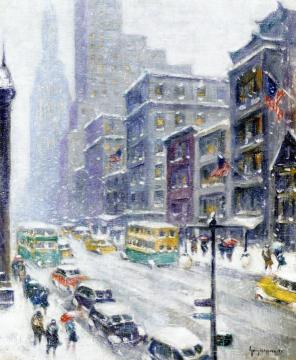 Fifth Avenue On Christmas Eve Artwork by Guy Wiggins