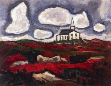 White Church Artwork by Marsden Hartley