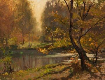 Morning, Burnham Beeches, Buckinghamshire Artwork by Thomas Edwin Mostyn