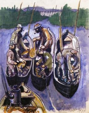 Aalfänger Rowe Artwork by Hermann Max Pechstein