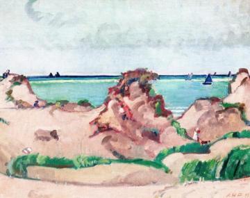 Beach at Coxyde-les-Bains Artwork by Alfred Heinrich Pellegrini