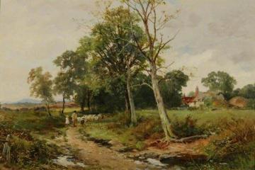 A Worcestershire Lane Scene Artwork by David Bates