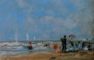 On the Beach Artwork by Eugène-Louis Boudin