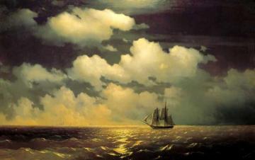 Meeting Of The Brig Mercury With The Russian Squadron After The Defeat Of Two Turkish Battleships. Artwork by Ivan Constantinovich Aivazovsky