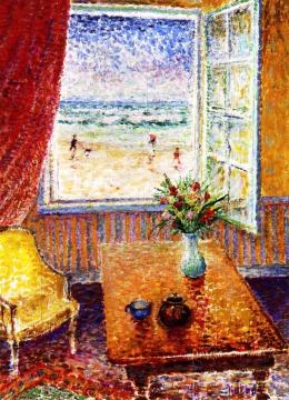 Open Window by the Shore Artwork by Max Kuehne