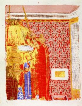 Interior With Pink Wallpaper (from The Series "landscapes And Interiors") Artwork by Edouard Vuillard