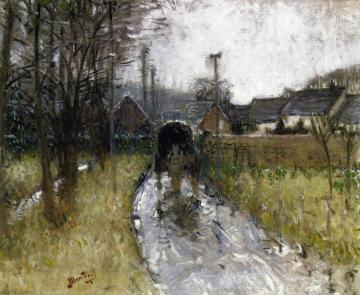 After the Rain in Monthulet Artwork by Pierre Eugène Montézin