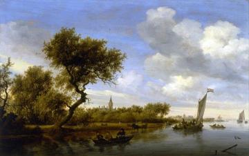 River Landscape with a Church in the Distance Artwork by Salomon van Ruysdael