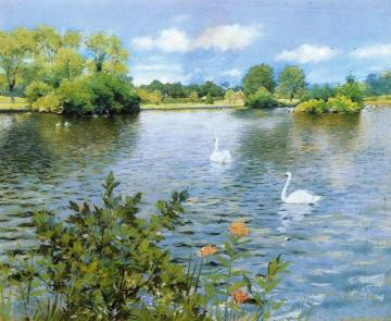 A Long Island Lake Artwork by William Merritt Chase