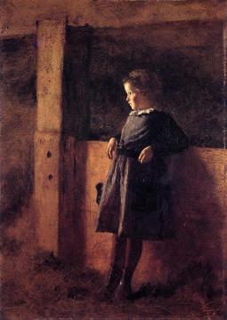 Girl in Barn Artwork by Eastman Johnson