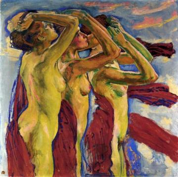 The Three Graces Artwork by Koloman Moser