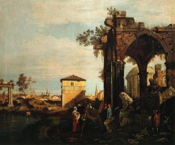 Landscape with Ruins Artwork by Giovanni Antonio Canal