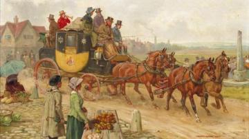 The London to Manchester Mail Coach Artwork by George Goodwin Kilburne