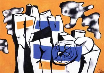 Tree Trunks in Front of Clouds Artwork by Fernand Léger
