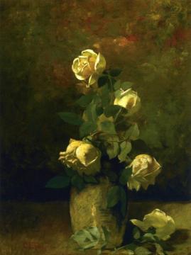 Yellow Roses in a Vase Artwork by Charles Ethan Porter