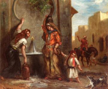 Women at Fountain Artwork by Eugène Delacroix