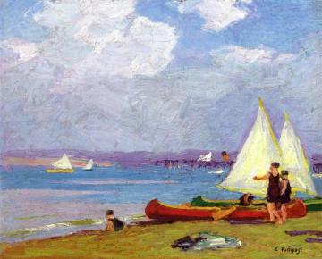 Canoeing Artwork by Edward Potthast