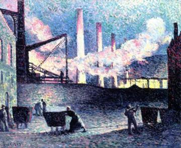 Factory Furnaces at Charraud Artwork by Maximilien Luce