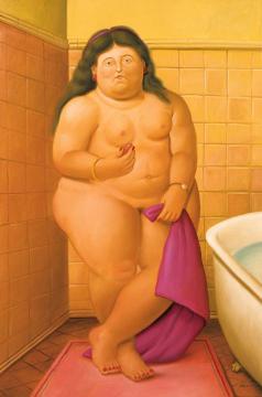 The Bathroom Artwork by Fernando Botero