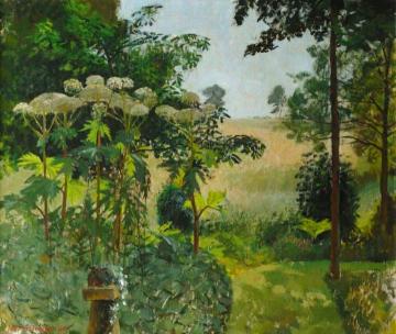 A Shady Garden Artwork by John Arthur Malcolm Aldridge