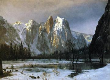 Cathedral Rocks, Yosemite Valley, California Artwork by Albert Bierstadt