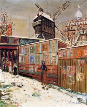 Sacré-coeur De Montmartre And The Moulin De La Galette Artwork by Maurice Utrillo