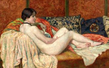 Model Resting Artwork by Theo van Rysselberghe