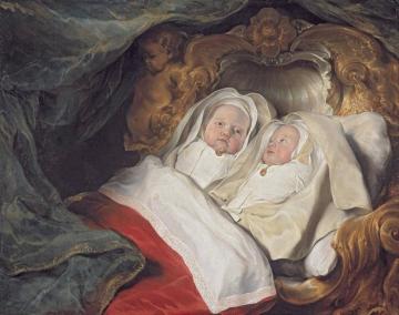 Double Portrait Of The Twins Clara And Aelbert Artwork by Salomon De Bray