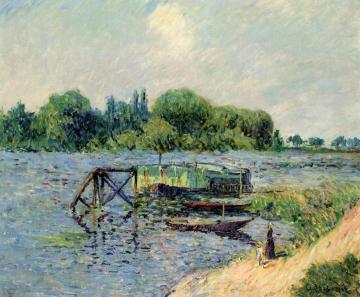 Laundry on the Seine at Herblay Artwork by Gustave Loiseau