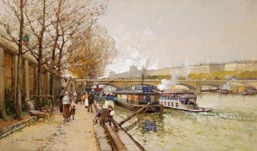 Along The Seine River Artwork by Eugene Galien-Laloue