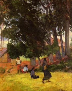 Tahitian Village Artwork by Paul Gauguin