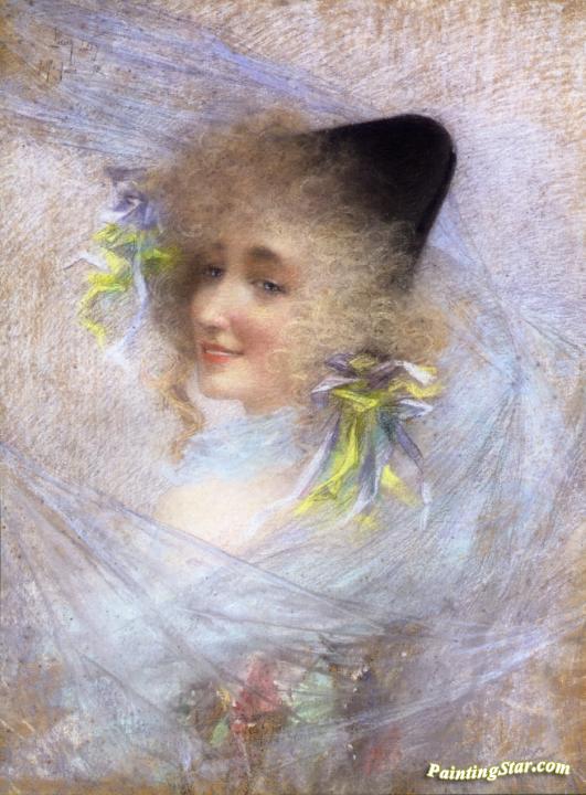 Turning Back For A Moment Artwork by Lucien Lévy-Dhurmer