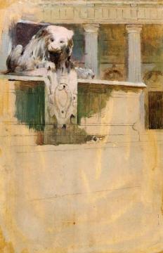 Place St. Sulpice, Paris (unfinished) Artwork by Theodore Robinson